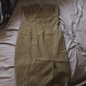 Green dress with slit